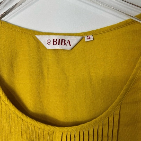 Biba cotton blend bib front midi dress size 38 1876 - Picture 2 of 3